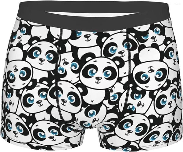 Caleçons Boxer respirant pour hommes Mignon Panda Confort Sous-vêtements extensibles doux avec pochette bombée pour hommes garçons