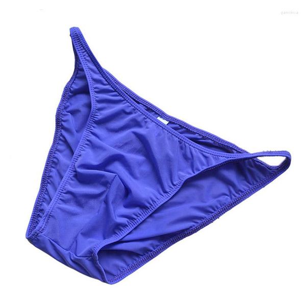 Caleçon homme respirant sous-vêtement en soie glacée slip mince Sexy taille basse serré sans couture Ultra-mince solide confortable