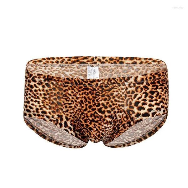 Sous-vêtements pour hommes respirant motif léopard Boxer Shorts Gay Sexy Micro Aro pantalon jeunesse mode bas culotte Sissy Tangas Hombre Lingerie