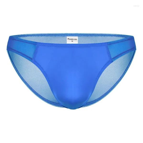 Sous-slip des mémoires pour hommes basse taille sexy en maillage semi-transparent respirant sans couture