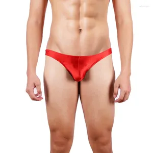 Slips pour hommes Slip brillant taille basse sexy poche renflement culotte masculine bikini sous-vêtements exotiques push up slips