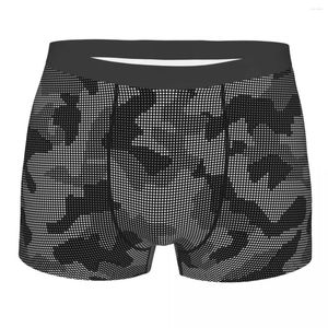 Sous-vêtements pour hommes, sous-vêtements de Camouflage de points, noir et blanc, nouveauté militaire, Boxer, slips, culottes pour hommes, grande taille