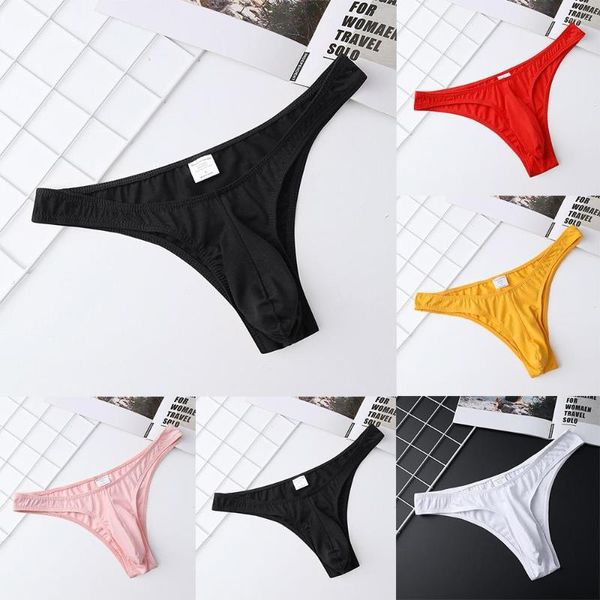 Calzoncillos Calzoncillos de algodón para hombre T-Back Tanga Ropa interior de talle bajo Cómodo Bikini ultrafino Bragas en tanga