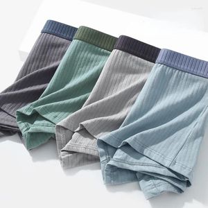 Calzoncillos de algodón para hombre, Boxer a rayas, lencería Sexy, ropa interior para hombre, pantalones cortos, bragas Freegun de talla grande L-4XL