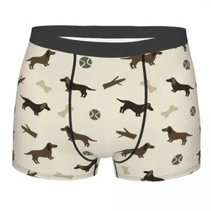 Sous-vêtements hommes mignon dessin animé chien teckel sous-vêtements animal drôle boxer shorts culotte mâle doux