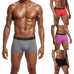 Sous-vêtements Mode pour hommes Sous-vêtements sexy Lettre imprimée Boxer Shorts Bulge Pouch