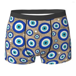 Sous-vêtements pour hommes motif mauvais œil grec sous-vêtements pastel méandre ornement drôle boxer slips shorts culotte homme doux grande taille