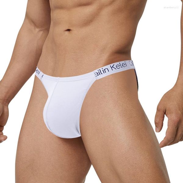 Diseño de calzoncillos altos de los hombres con cinturón delgado en blanco y negro Atintorería modal cómoda transpirable para hombres jóvenes