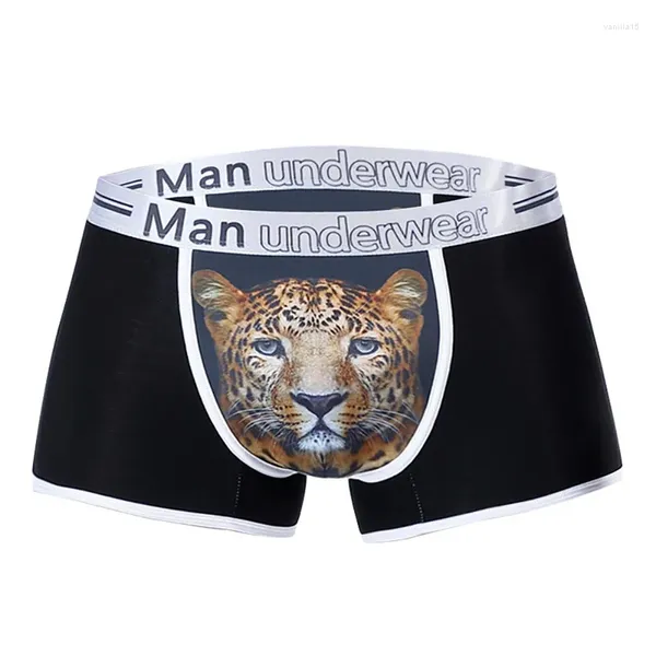 Sous-fonds de haute qualité pour hommes de haute qualité Lingerie Fashion 3d Animal Tiger Pouche Tiger Boxer Modal Cueca Masculina Sexy
