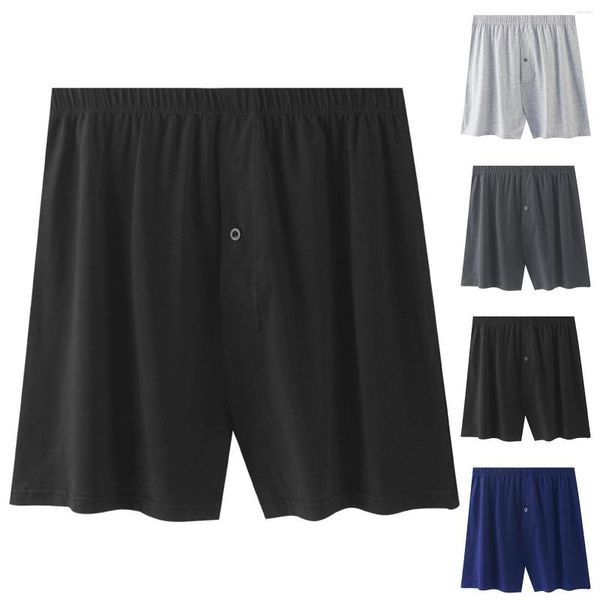 Calzoncillos para hombre sueltos de talla grande Boxer pantalones para el hogar pijamas pantalones cortos estilo algodón ropa interior informal para hombres grandes