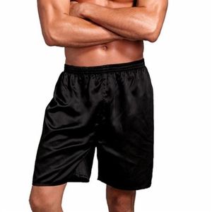 Sous-fonde des sous-vêtements en vrac des hommes Boxiques en satin de soie Shorts de nuit confortables confortables