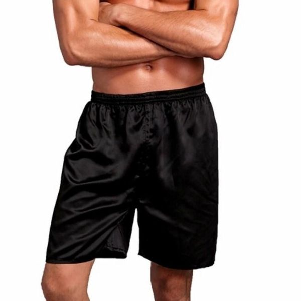 Sous-fonds des sous-vêtements en vrac des hommes Boxeurs en satin de soie Shorts de nuit confortables confortables