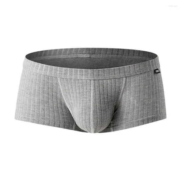 Calzoncillos Hombres Cintura baja U Bolsa convexa Boxers Deportes Transpirable Sudor Cuatro esquinas Calzoncillos Bolsa Mejora Pantalones cortos Bragas