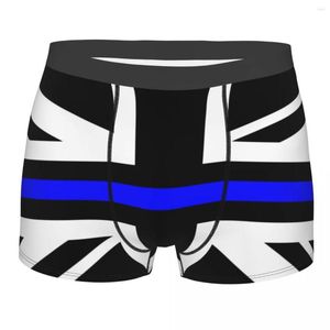 Calzoncillos Calzoncillos para hombre Calzoncillos Calzoncillos Ropa interior delgada Línea azul Bandera Reino Unido Pantalones cortos masculinos atractivos