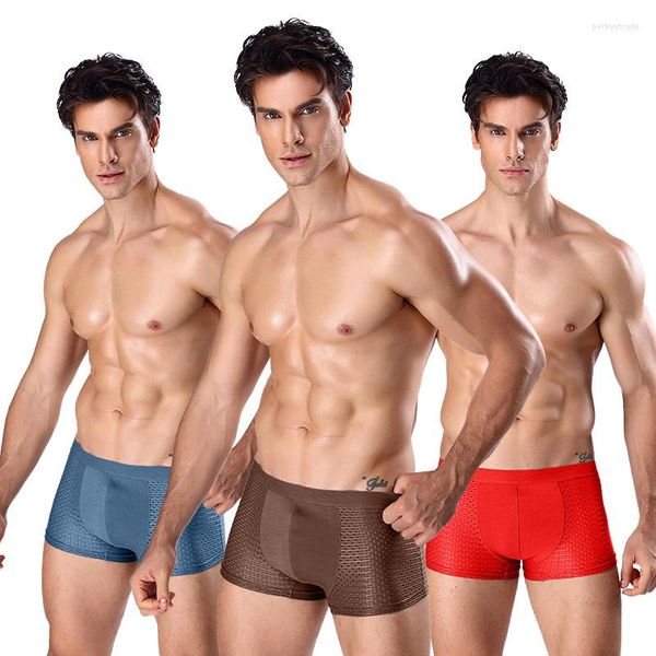 Slip Homme Culotte Homme Homme Pack Short Boxers Sous-vêtements Slip Homme Calzoncillos Bambou Trou Grande Taille L-3XL