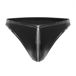 Onderbroeken PVC-lingerie voor heren Wetlook Leer met ritssluiting Slipje Slips String Ondergoed Strak slank Nachtfeest Clubwear