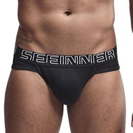 Underpants Men's Sexy Low Rise Stretchy Briefs Bulge Pouch Underwear Breathable Ribbed Cotton Solid Color High-fork