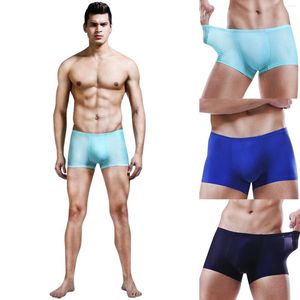 Calzoncillos Hombres Sexy Verano Fino Transparente Hielo Seda Ropa interior Mujeres Boxers Calzoncillos Algodón Tamaño para hombre Pequeño Masculino