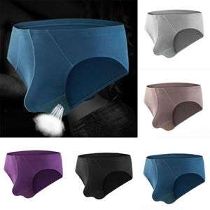 Sous-vêtements pour hommes sous-vêtements sexy poche taille moyenne cinq couleurs couleur unie slips confortables et respirants en nylon sans couture boxer ultra-mince