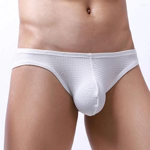 Sous-vêtements pour hommes, slips de couleur unie, culottes sexy, lingerie, bikini, sous-vêtements, culotte avec poche bombée