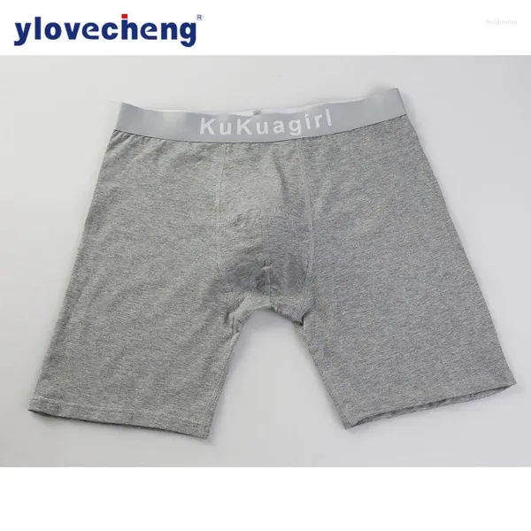 Sous-pants pour hommes Sports sous-vêtements Coton Anti-abrasion Jambe de boxer étendu short respirant Running Fitness Capri Pantal