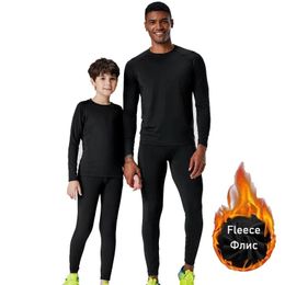 Sous-caissier Sports Men's Sports Fleece Thermal Compression Collons Ski Base Couche Tracksuit Child Winter Thermal Underwear Running