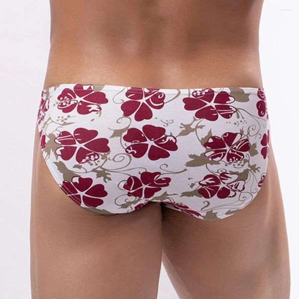 Calzoncillos de la bolsa delgada de hombres para hombres flores algodón impreso algodón transpirable Bikini