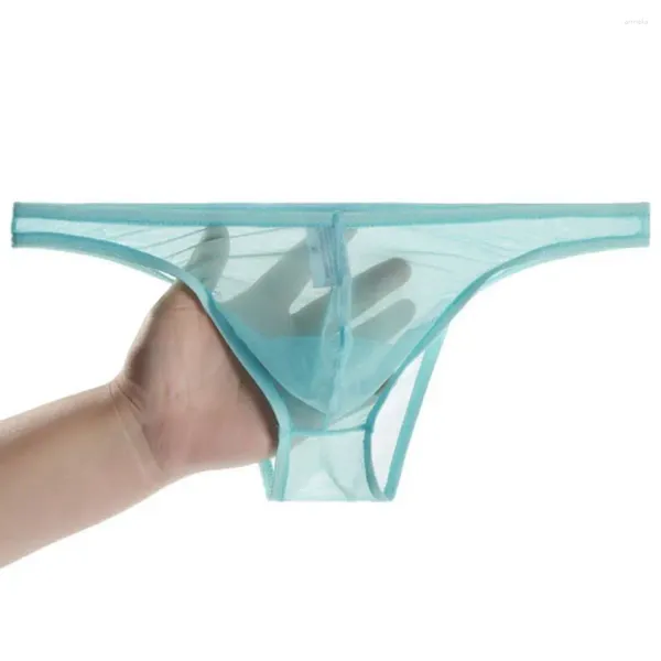 Sous-vêtements pour hommes Transparent Net fil taille basse Ultra-mince sous-vêtements Sexy respirant Jockstrap hommes pénis poche sous-vêtements slips