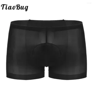 Onderbroek Men's Ultra Dunne Ziet door pure sexy lingerie voor mannelijke voorste uitpuilende zak rekbare kous boksers shorts ondergoed ondergoed