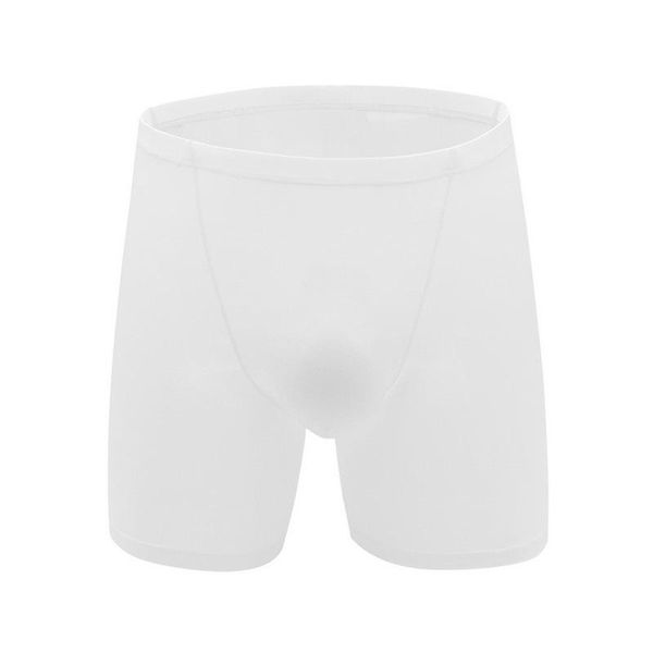 Ropa interior para hombre 2021 Big Bag U Convex Ice Silk Hip Lift Anti-wear Leg Mid-length Sexy Boxer Briefs