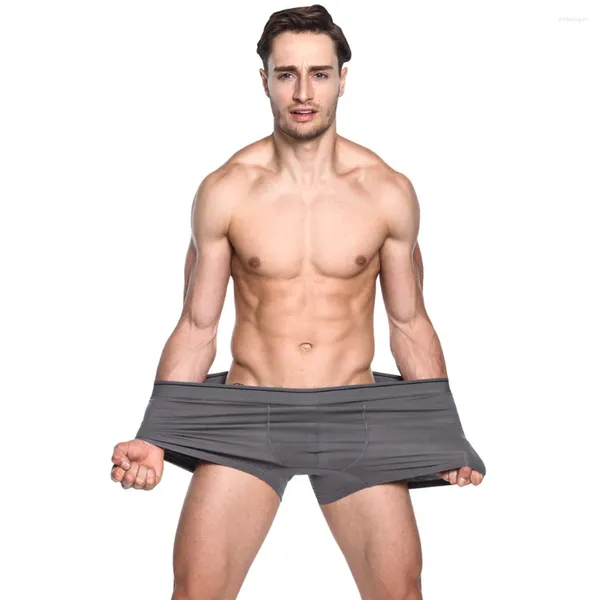 Calzoncillos Boxer de algodón para hombre, ropa interior cómoda, Boxershorts de alta calidad, bañadores de colores sólidos de talla grande, Cueca para pene