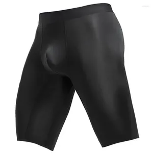 Sous-vêtements Men's Underwear Boxer Shorts Homme semi-transparent glace de soie culotte homme respirant sachet longue jambe cueca grande taille