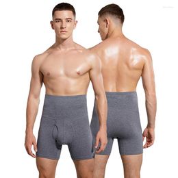Caleçons Sous-vêtements pour hommes Ceinture en coton Anti-Curling Bottoming Boxer Shorts Sports chauds Taille Sexy High