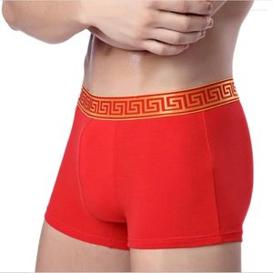 Sous-vêtements Sous-vêtements pour hommes Coton Mariage Boxer rouge pour hommes