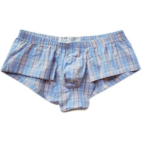 Sous-vêtements pour hommes sous-vêtements taille basse sexy à carreaux pantalons de maison mode boxer bouton lettre respirant lâche 230823