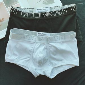 Sous-vêtements sous-vêtements pour hommes pur coton uni boxeurs mi-hauteur poches en U confortable respirant blanc Boxer Shorts orteil