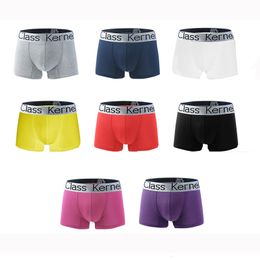 Caleçons sous-vêtements pour hommes pur coton couleur unie caleçons Cxck respirant taille moyenne Boxer 3D poche 230714