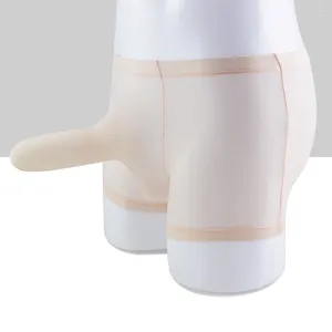 Calzoncillos Ropa interior para hombres Calzoncillos tipo bóxer con trompa de elefante sexy Estiramiento largo JJ Funda para pene Seda de hielo Calzoncillos finos Calzoncillos planos transpirables