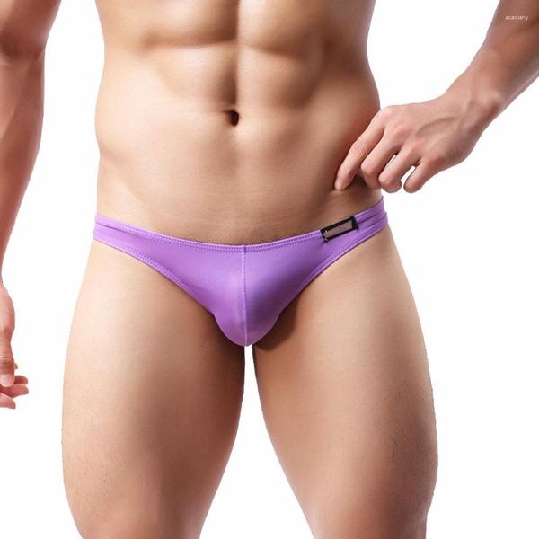 Sous-vêtements pour hommes Sous-vêtements Sexy Demi-Enveloppé Hip Fun Ice Soie Triangle Pantalon Bikini Slip Lingerie