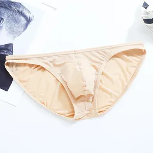 Onderbroek heren ondergoed sexy nylon ijs zijden transparante ultradunne ademend slipje mannen lage taille briefs bikini