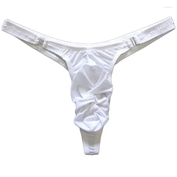 Calzoncillos ropa interior para hombres Sexy sólido bulto bolsa G-Strings Tanga calzoncillos algodón Sissy Gay sin costuras bragas masculinas lencería exótica