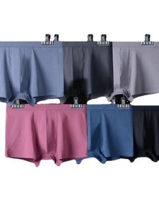 Calzoncillos Ropa interior para hombres Color sólido Algodón Boxer Shorts Tamaño grande Modal Bolsillo de cintura media