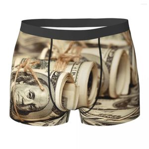 Caleçon Homme Vintage Dollars Billets Boxer Culotte Sous-Vêtements Doux Mâle Drôle S-XXL