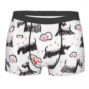 Caleçons Hommes Scottish Terrier Chiens Boxer Shorts Culottes Sous-Vêtements Doux Cadeau Pour Animal Chien Amoureux Mâle Nouveauté Plus La Taille