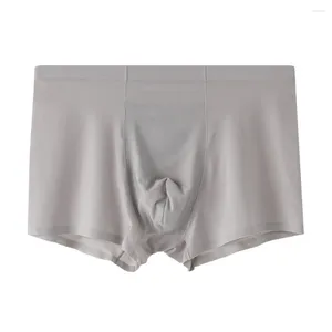 Calzoncillos para hombre, ropa interior de seda de hielo sin costuras, calzoncillos tipo bóxer convexos en U, bolsa transpirable ultrafina corta, bañadores para hombre, bragas de cintura baja