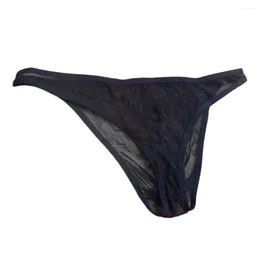 Sous-vêtements hommes voir à travers des culottes en maille pochette de clairon amovible string t-back G-String sous-vêtements sexy pour slips gays