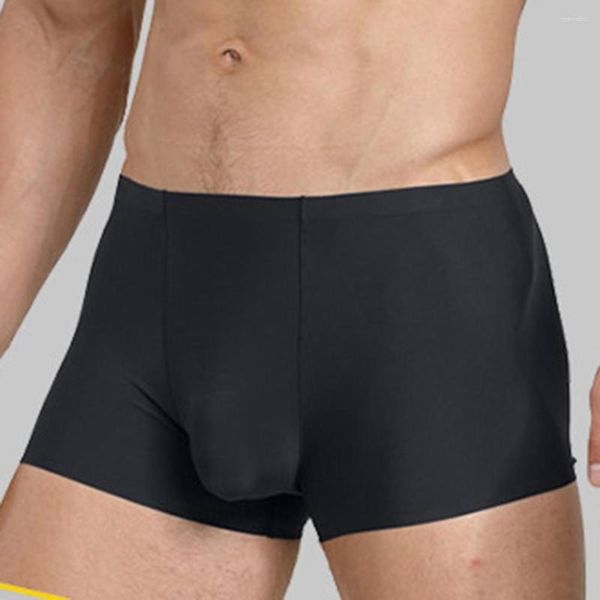 Sous-vêtements hommes Sexy Boxer Sissy pochette culotte sans couture bref mince Transparent sous-vêtements Shorts troncs mode bas pantalon