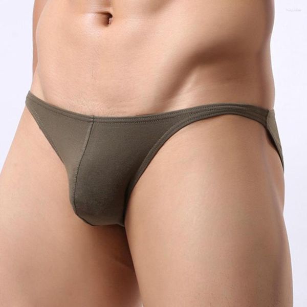 Sous-vêtements hommes slips sexy taille basse pénis grande poche culotte renflement sous-vêtements coton confort lingerie hanche élever