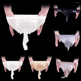 Slips Hommes Slips Sexy Ultrathin Oil Shiny Glossy Sheath JJ Open / Close Underwear Sissy Panties Erotic Lingerie Seamless Solid G-String