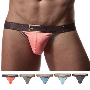 Calzoncillos hombres sexy algodón t-back tanga tanga bikini gays ropa interior 2022 micro malla pura bolsa t-bragas calzoncillos lencería